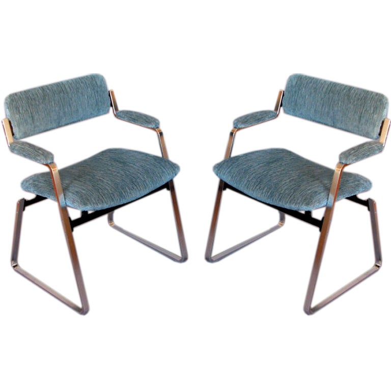 Pair of Modernist Armchairs Designed by William Plunkett For Sale