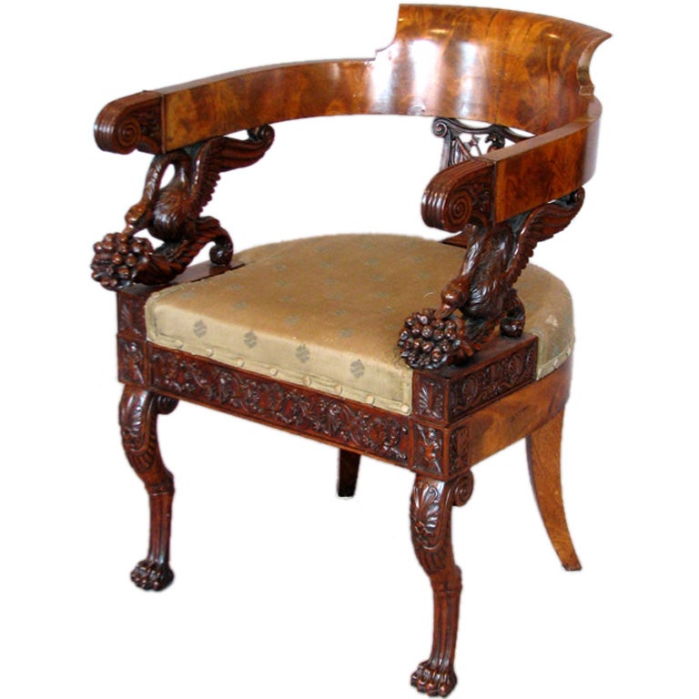 Exceptional Early 19th Century Neopolitan Armchair For Sale