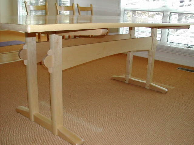 20th Century Trestle Dining Table By Hank Gilpin