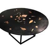 Unusual inlaid shell motif Pietra Dura coffee table