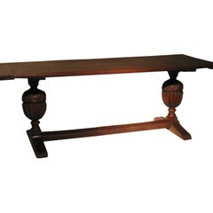 Handsome Oak Trestle Table