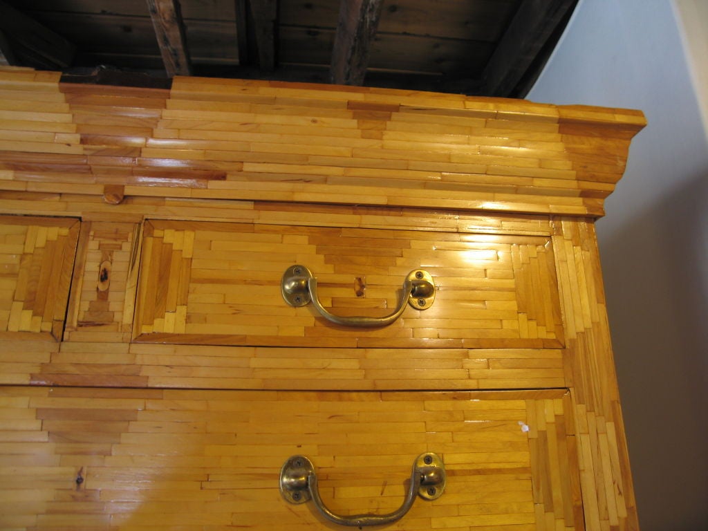 Folk Art  Marquetry High Chest