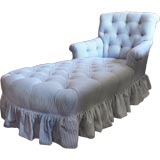 Newly Upholstered Tufted Chaise Lounge