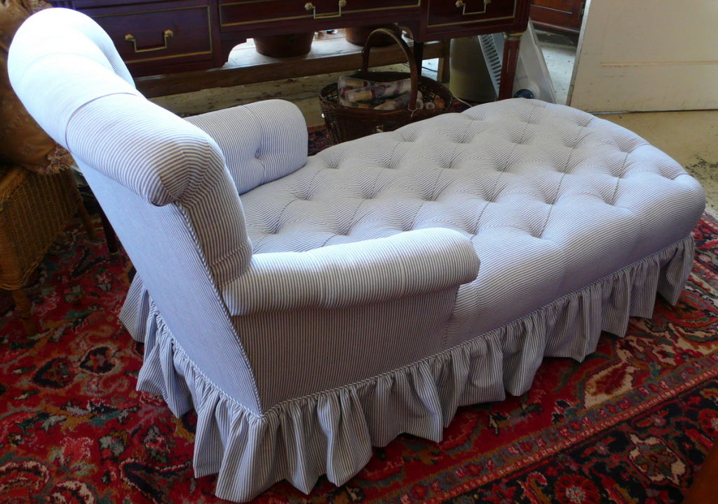 Newly Upholstered Tufted Chaise Lounge