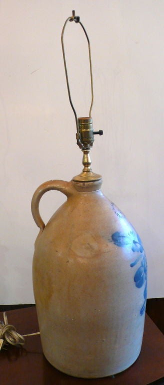 Crock Jug Lamp In Good Condition For Sale In Wainscott, NY