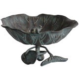 Bronze Frog & Lilypad Footed Dish
