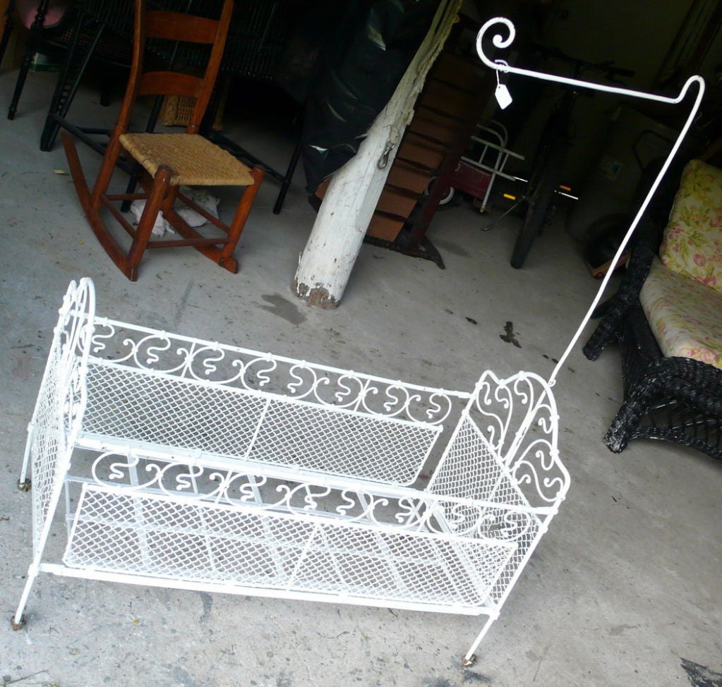 Antique Wire Baby Crib 2