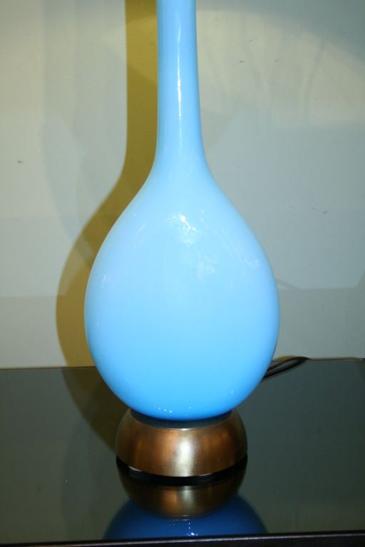Pair of Turquoise Blue Italian Balboa Lamps