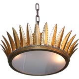 Gilt Metal  Crown Ceiling Fixture