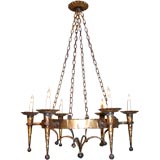 Suspended Gilt Iron Chandelier