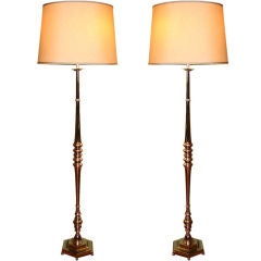 Pair of Nickel-Plated 1940
s Floor Lamps Pair of Nickel-Plated 1940
s Floor Lamps