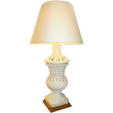 Large Spanish White Ceramic Lamp