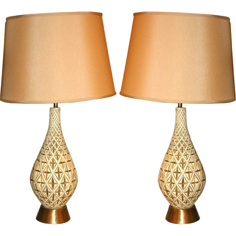 Pair of 1960's Jo-Wallis Ceramic Lamps