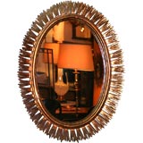 Oval Spanish Gilt Wood Sunburst Mirror