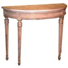 French Painted Demilune Console with Marble 8