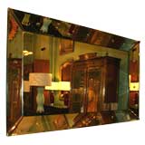 Vintage 1940's Mirror with Mirrored Frame