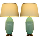 Pair of Blue Murano lamps