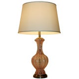 Pink Murano Lamp with Silver Inclusions