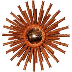 Large Spanish Sunburst Convex Mirror