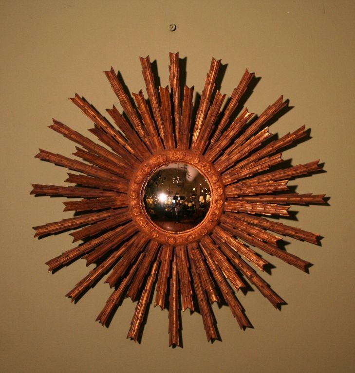 Large Spanish Sunburst Convex Mirror