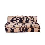 Chic / Modern Armless Sofa in abstract Black & While fabric