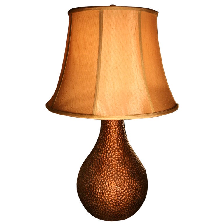 Hammered Bronze finish lamp.