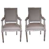 A Pair of Louis 16th style arm chairs