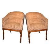 A Pair of Pid de Biche Club Chairs