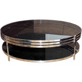Round Chrome and Glass Coffee table