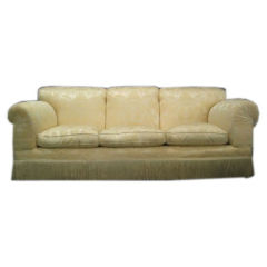 Elegant and plush sofa in white Silk Damask