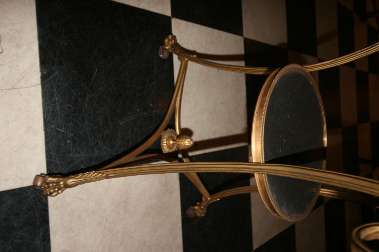 20th Century Pair of Empire-Style Gilt-Bronze and Marble-Top Guéridons.