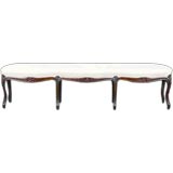 Antique Provincial Louis XV-Style Fruitwood Bench