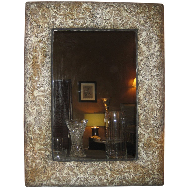 Venetian Mirror With Crackled Finish