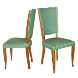 Set of six Vintage French Beechwood dining chairs