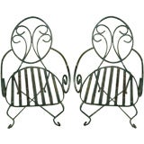 Vintage Pair of Wrought Iron Garden Chair