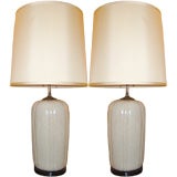 Pair of  Oriental style vases with in  crackled glaze style.