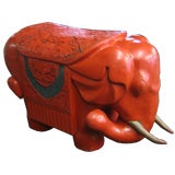 Indo/Asian  Elephant Bench. Carved wood and lacquer.
