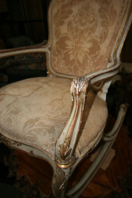 20th Century Art Nouveau Jansen style Rocking chair.