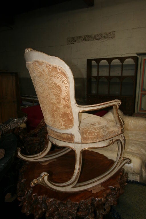 French Art Nouveau Jansen style Rocking chair.
