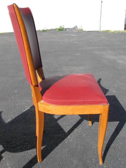 Français Ensemble de 6 chaises de salle à manger françaises des années 1940 en vente