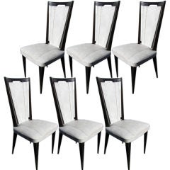 Set of 6 vintage French Dining Chairs 8