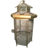 Antique brass and Glass Bird Cage.