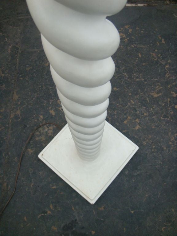 Mid-20th Century Pair of molded resin spiral form floor lamps