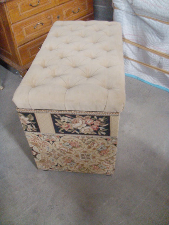 Victorian Upholstered and needlework Ottoman
