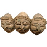 Ceremonial 3 faces mask.