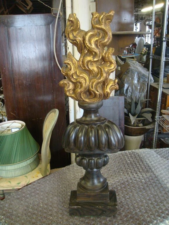 Pair of flame top demi urn form candle stands