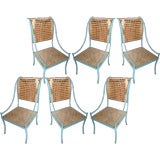 set of 6 metal  french chairs.