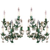 Pair of French botanical  sconces.