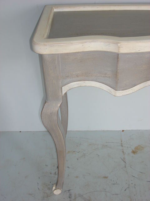 American Grey/White Painted Avignon Style Console with Drawer