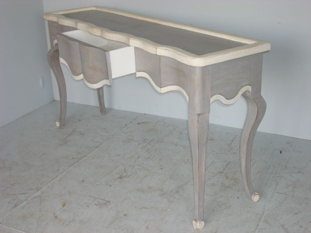 Grey/White Painted Avignon Style Console with Drawer 1
